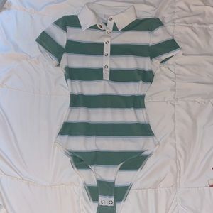 Small green and white bodysuit